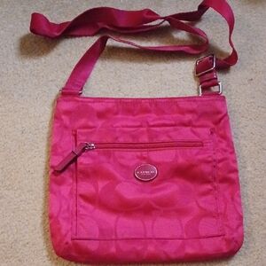 Coach Fuschia Pink Crossbody Medium Nylon Bag